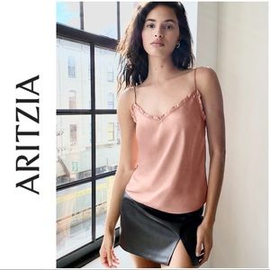 Aritzia Wilfred Ruffle Camisole Mauve Pink Size Sm